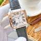 Replica Cartier Santos Automatic Watch White Dial Brown Leather Strap Rose Gold Bezel (9)_th.jpg